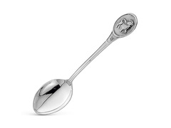 Серебряная чайная ложка со знаком зодиака "Телец" в овальной рамке на ручке